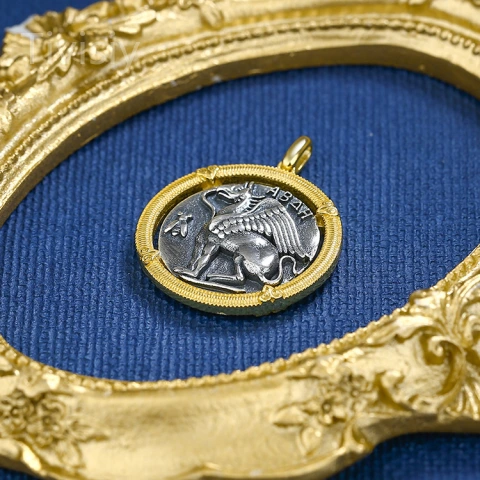 Griffin and Herakles Coin Necklace